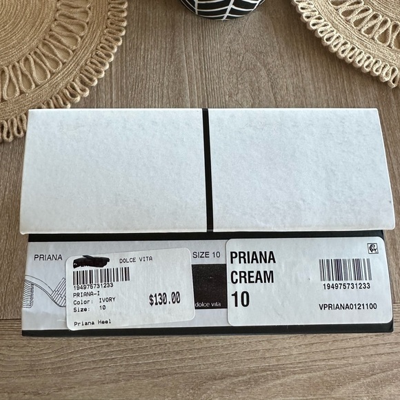 Dolce Vita Priana Mules Heels Square Toe Chunky Block 90's Cream Ivory Womens 10 - Picture 7 of 13